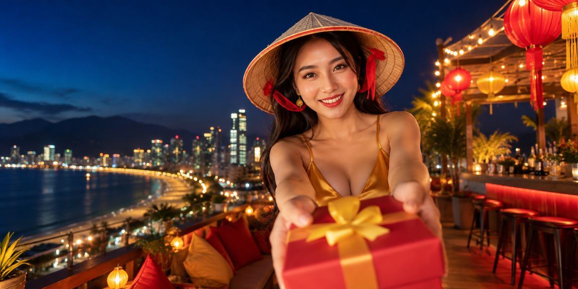 Người dùng sử dụng ứng dụng cá cược trực tuyến an toàn tại Nha Trang với nón lá truyền thống